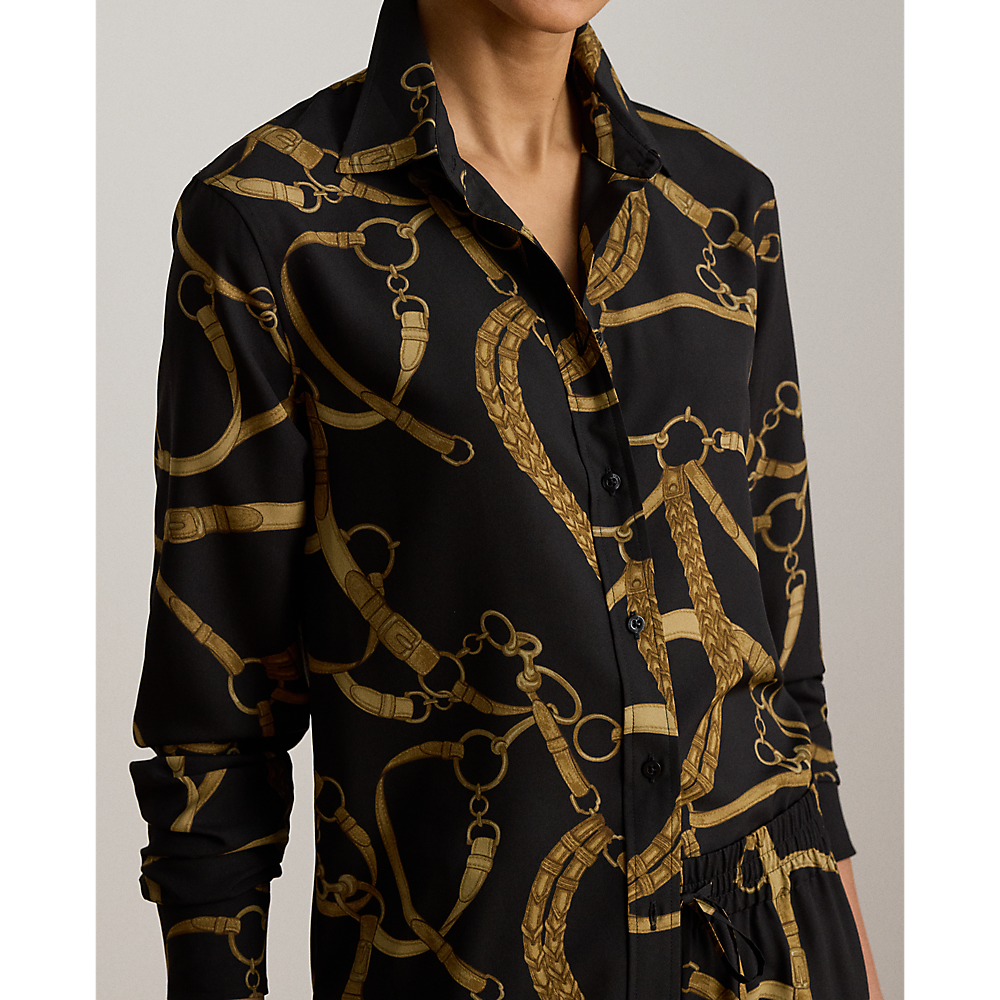 LRL Classic Fit Belting-Print Crepe Shirt/Košulja 200P14013001