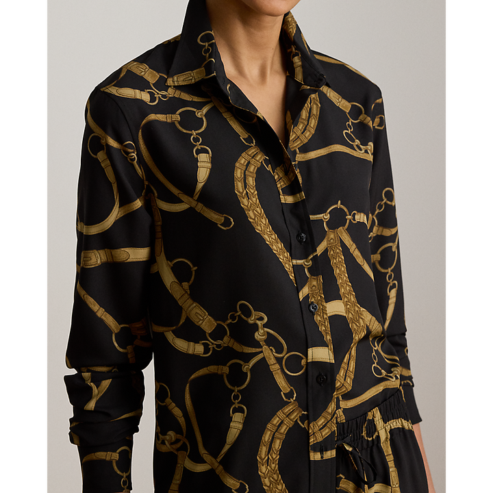 LRL Classic Fit Belting-Print Crepe Shirt/Košulja 200P14013001