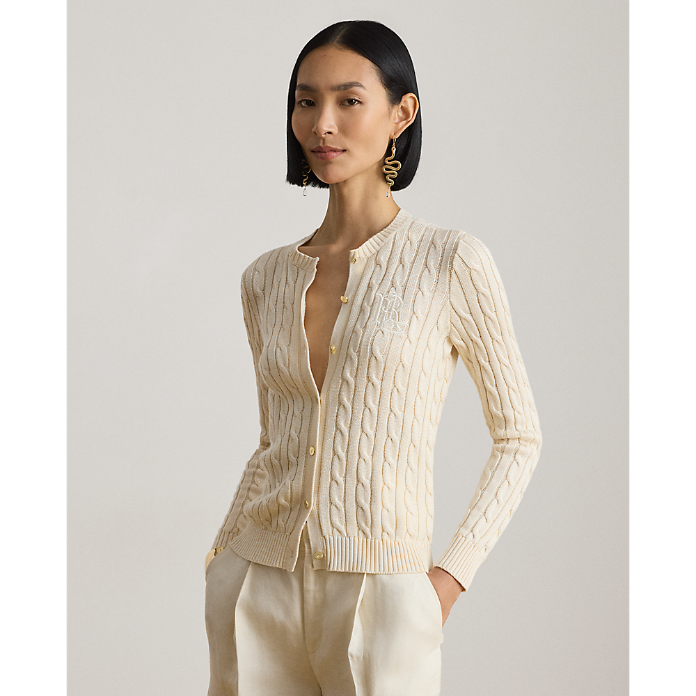 LRL Cable-Knit Cotton-Blend Cardigan/Pulover 200P14040001