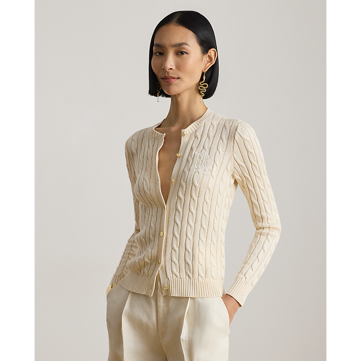 LRL Cable-Knit Cotton-Blend Cardigan/Pulover 200P14040001