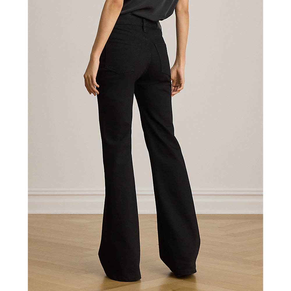 LRL Lace-Up High-Rise Flare Jean/Traperice 200P14148001