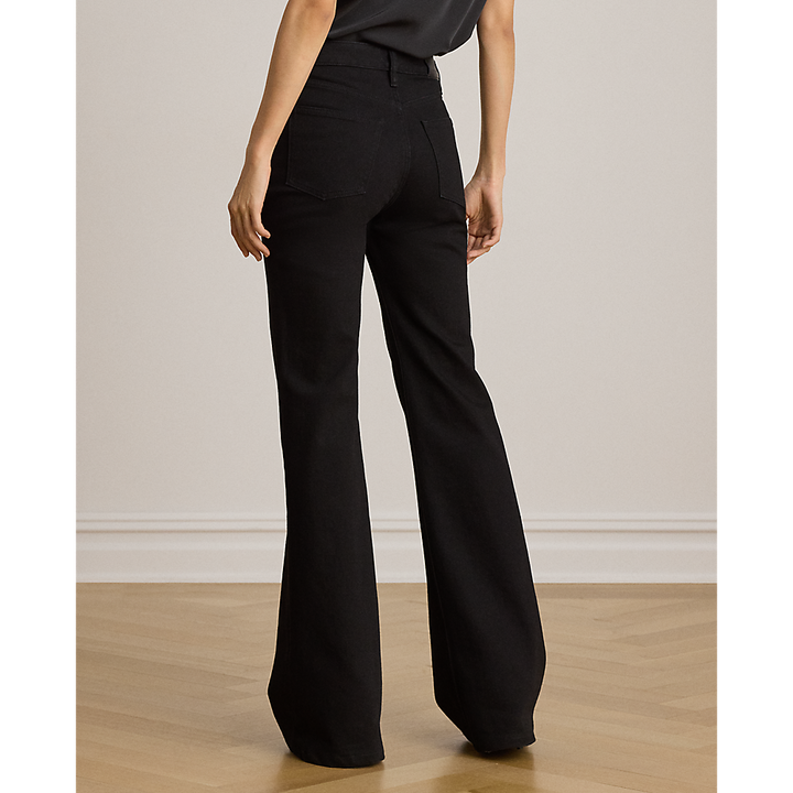 LRL Lace-Up High-Rise Flare Jean/Traperice 200P14148001