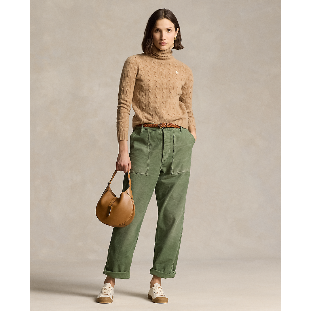 PRL Wool-Cashmere Cable Turtleneck Sweater /Pulover 211888686006