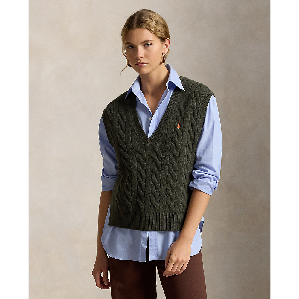 PRL Cable-Knit Wool-Cashmere Sweater Vest/ Pulover 211949994502