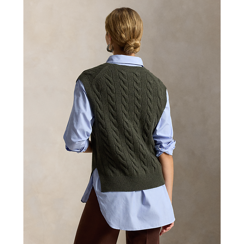 PRL Cable-Knit Wool-Cashmere Sweater Vest/ Pulover 211949994502