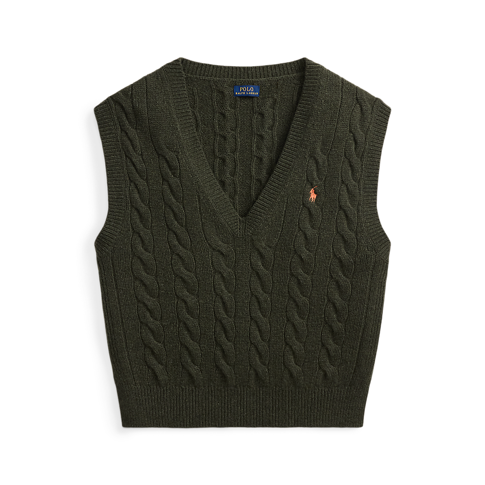 PRL Cable-Knit Wool-Cashmere Sweater Vest/ Pulover 211949994502