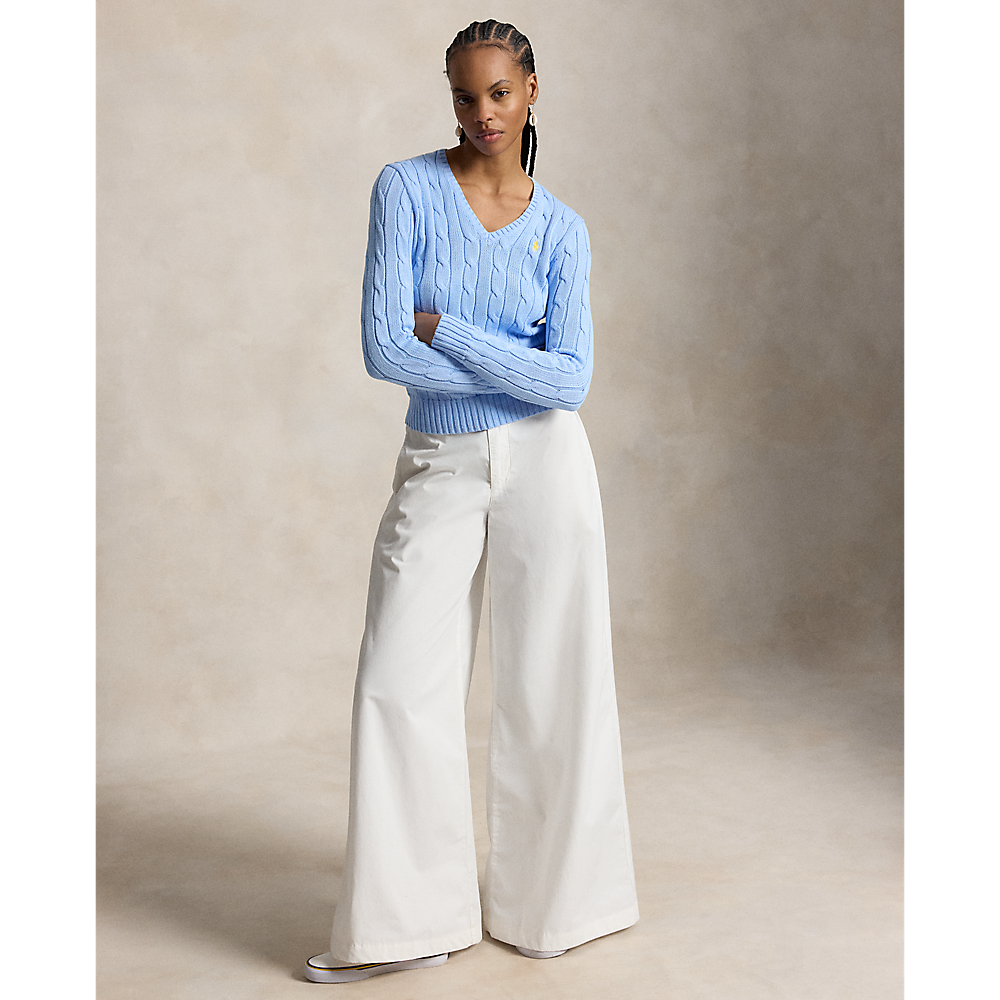 PRL Cable-Knit Cotton V-Neck Sweater/Pulover 211971870514