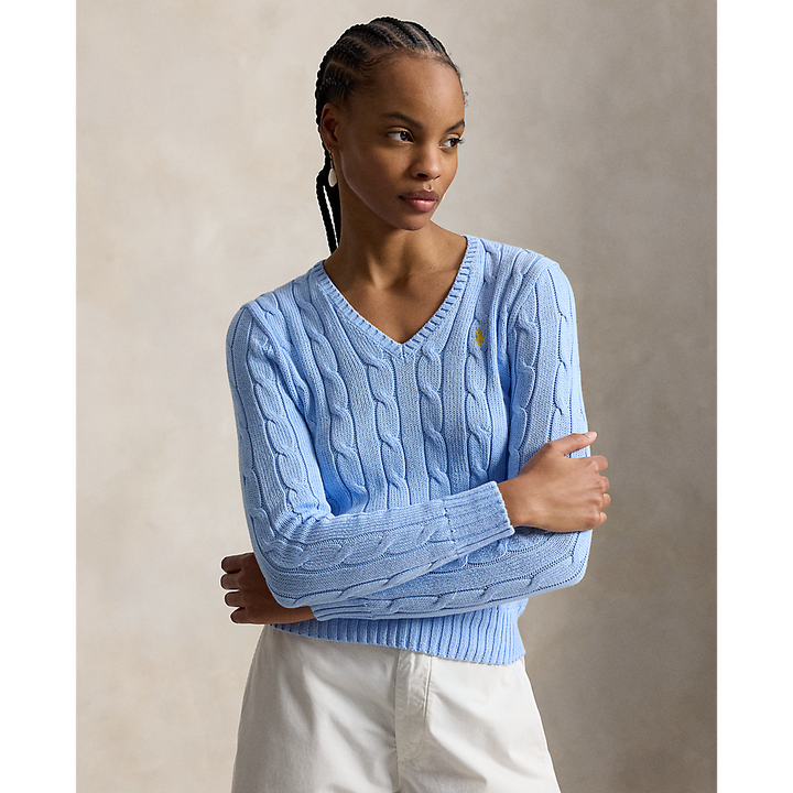 PRL Cable-Knit Cotton V-Neck Sweater/Pulover 211971870514