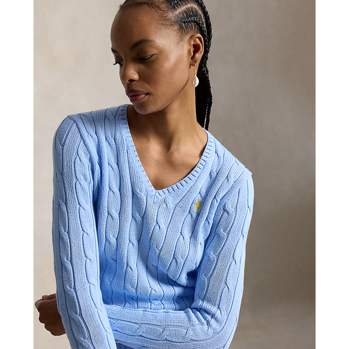 PRL Cable-Knit Cotton V-Neck Sweater/Pulover 211971870514
