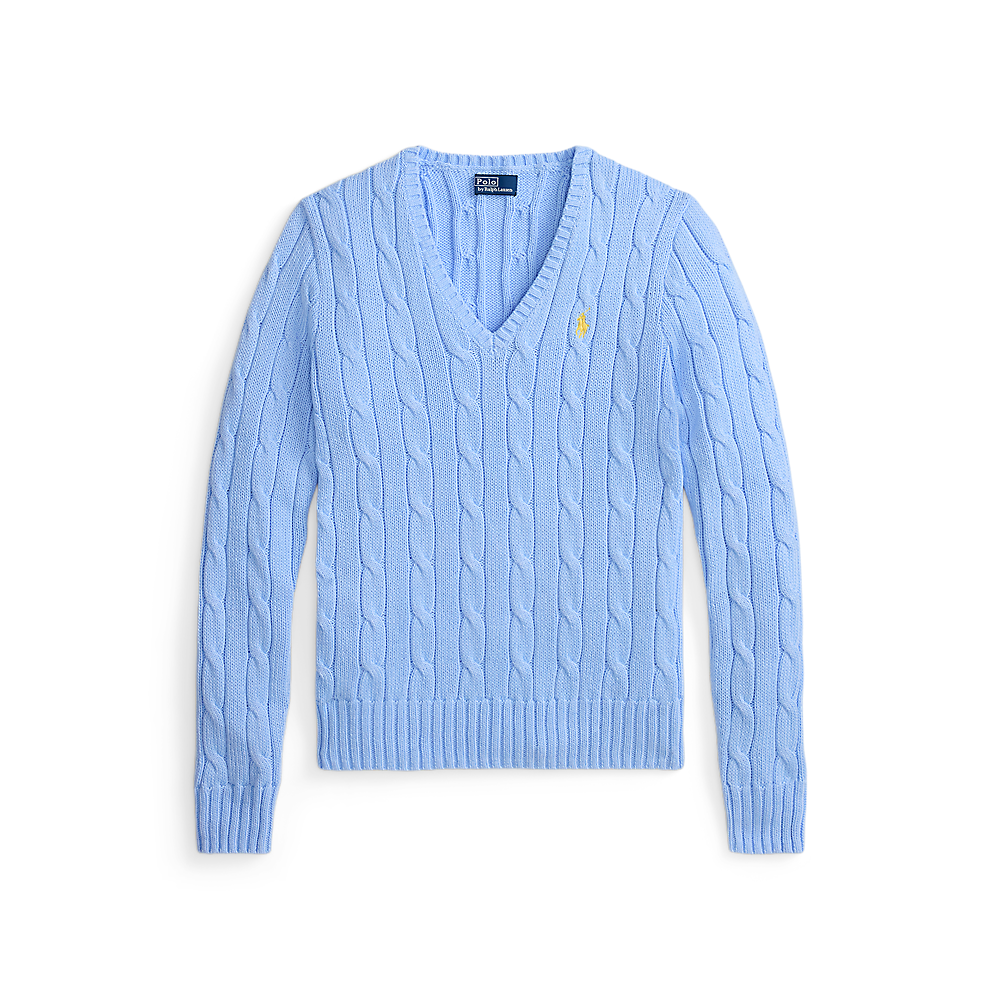 PRL Cable-Knit Cotton V-Neck Sweater/Pulover 211971870514