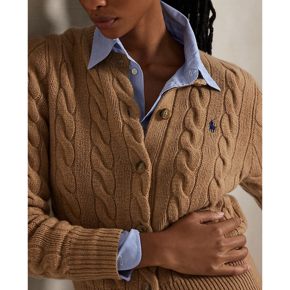 PRL Cable-Knit Wool-Cashmere Cardigan/ Pulover 211972104001