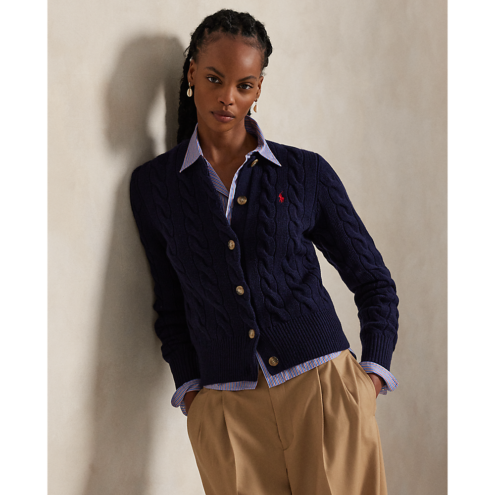 PRL Cable-Knit Wool-Cashmere Cardigan/Pulover 211972104004