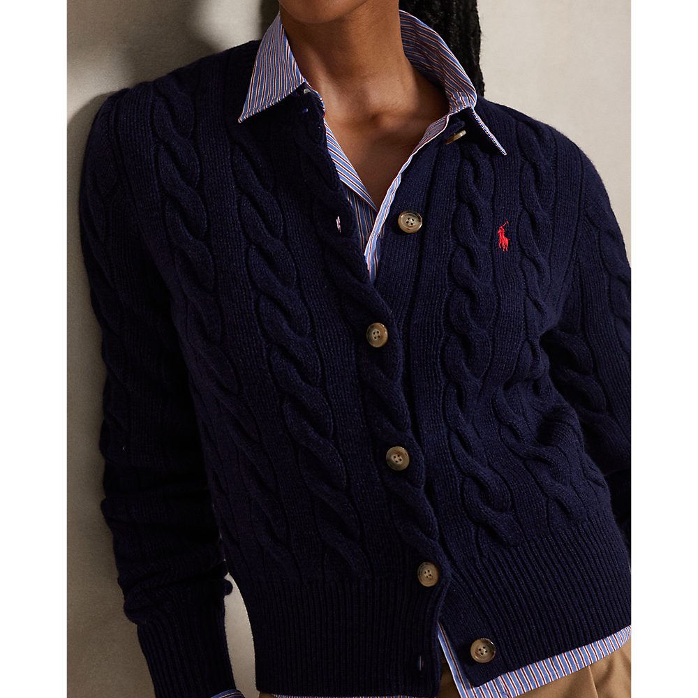 PRL Cable-Knit Wool-Cashmere Cardigan/Pulover 211972104004