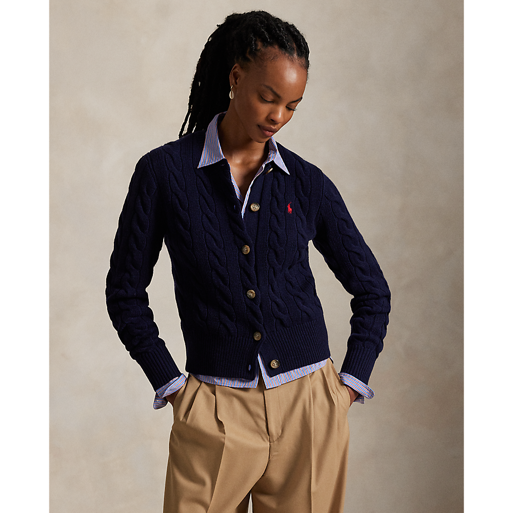 PRL Cable-Knit Wool-Cashmere Cardigan/Pulover 211972104004
