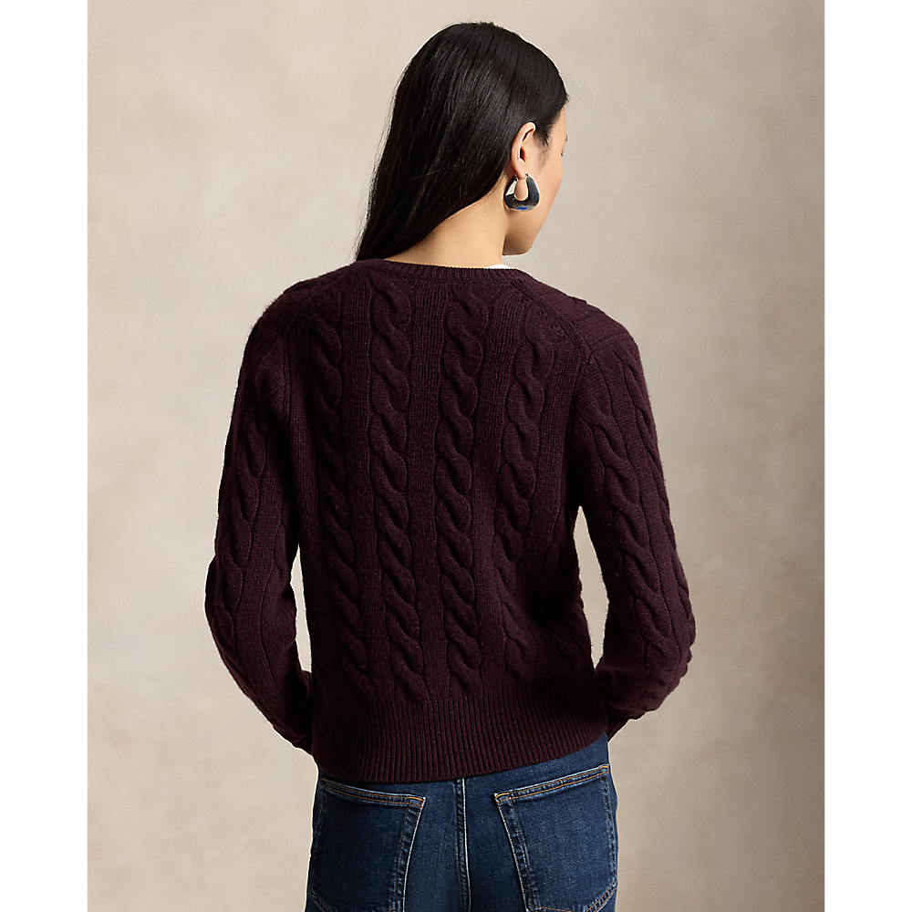 PRL Cable-Knit Wool-Cashmere Cardigan/Pulover 211972104506