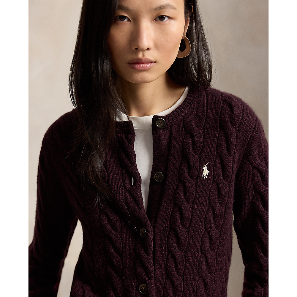 PRL Cable-Knit Wool-Cashmere Cardigan/Pulover 211972104506