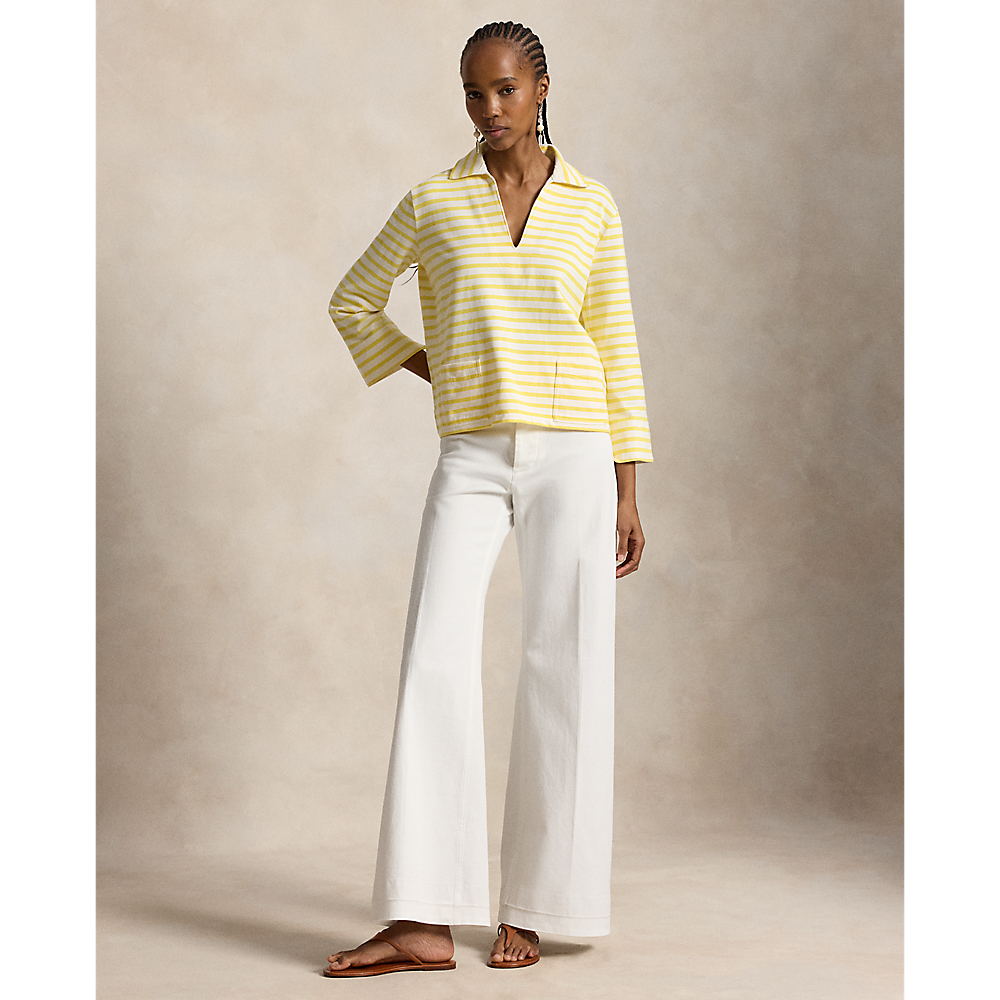 PRL  Striped Split-Placket Mariner Tee/Majica 211A12733001