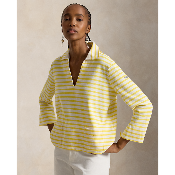 PRL  Striped Split-Placket Mariner Tee/Majica 211A12733001