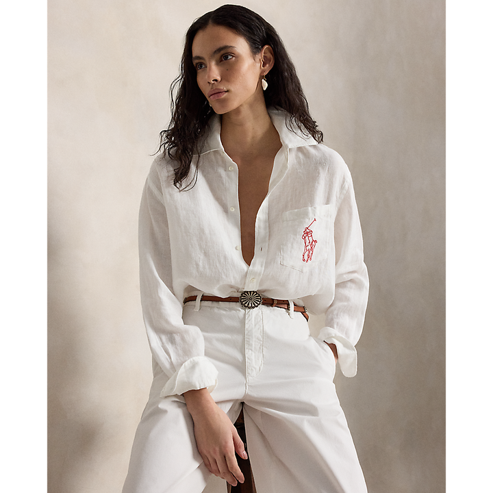PRL Oversize Fit Big Pony Linen Shirt/Košulja 211A12786003