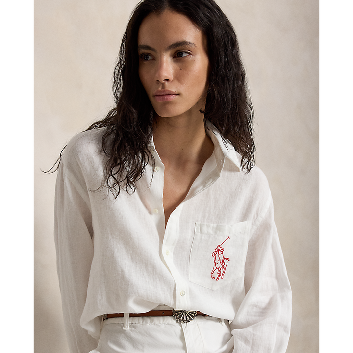 PRL Oversize Fit Big Pony Linen Shirt/Košulja 211A12786003