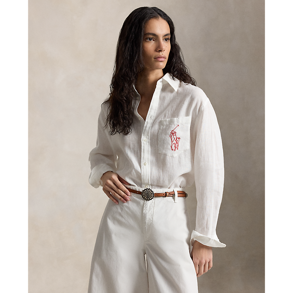 PRL Oversize Fit Big Pony Linen Shirt/Košulja 211A12786003