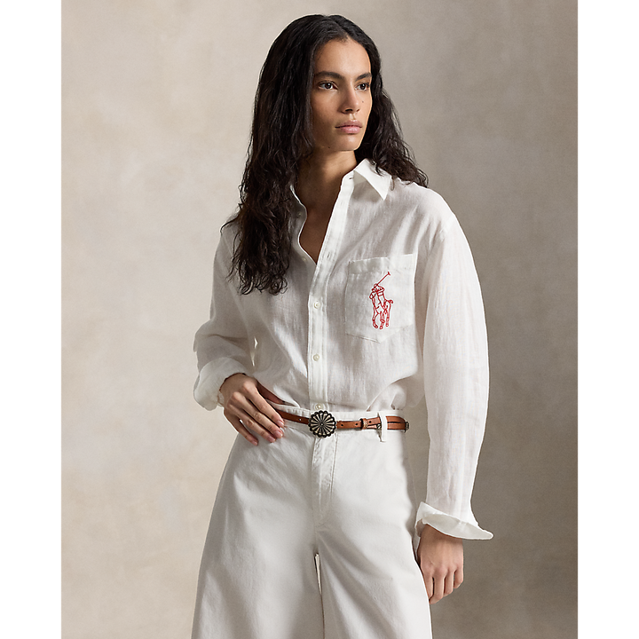 PRL Oversize Fit Big Pony Linen Shirt/Košulja 211A12786003