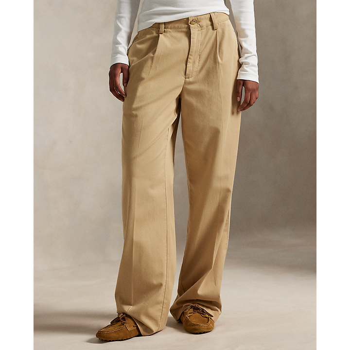 PRL Pleated Cotton-Blend Relaxed Pant/Hlače 211A96676001