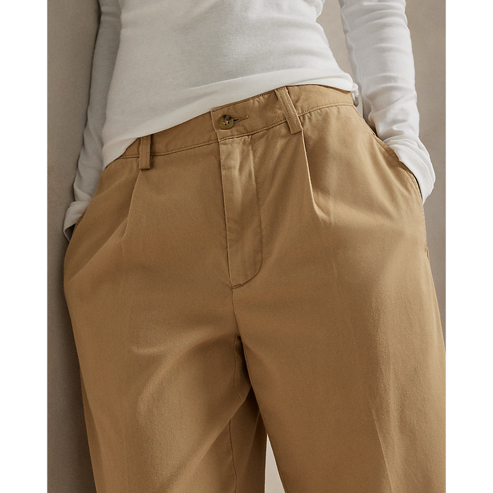 PRL Pleated Cotton-Blend Relaxed Pant/Hlače 211A96676001
