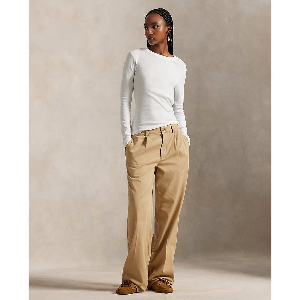 PRL Pleated Cotton-Blend Relaxed Pant/211A96676001