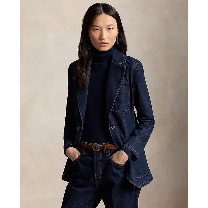 PRL Single-Breasted Denim Blazer/Sako 211B17240001