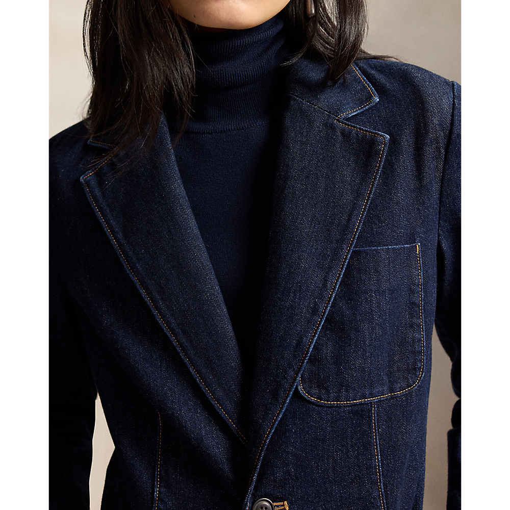 PRL Single-Breasted Denim Blazer/Sako 211B17240001
