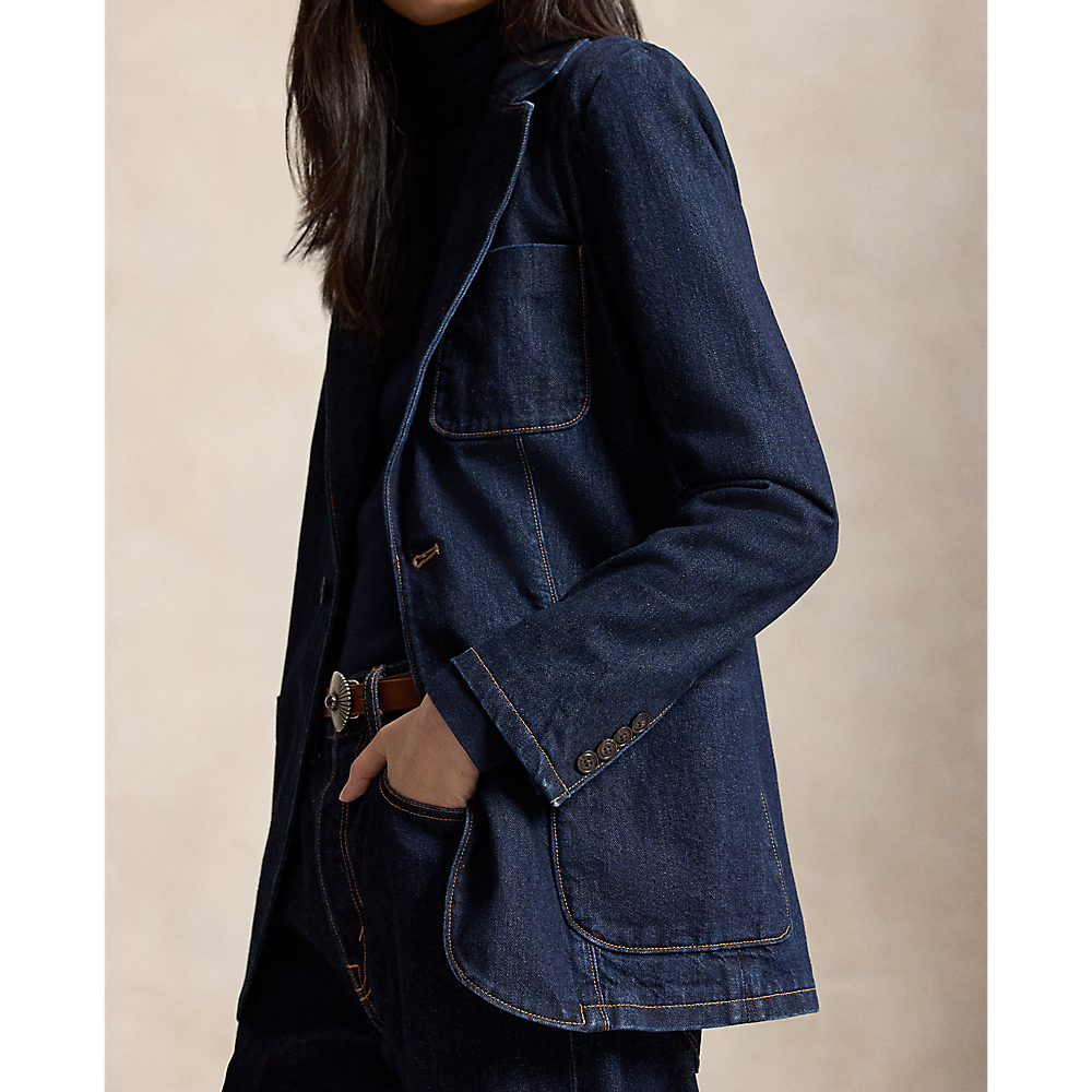 PRL Single-Breasted Denim Blazer/Sako 211B17240001