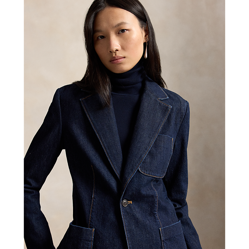 PRL Single-Breasted Denim Blazer/Sako 211B17240001