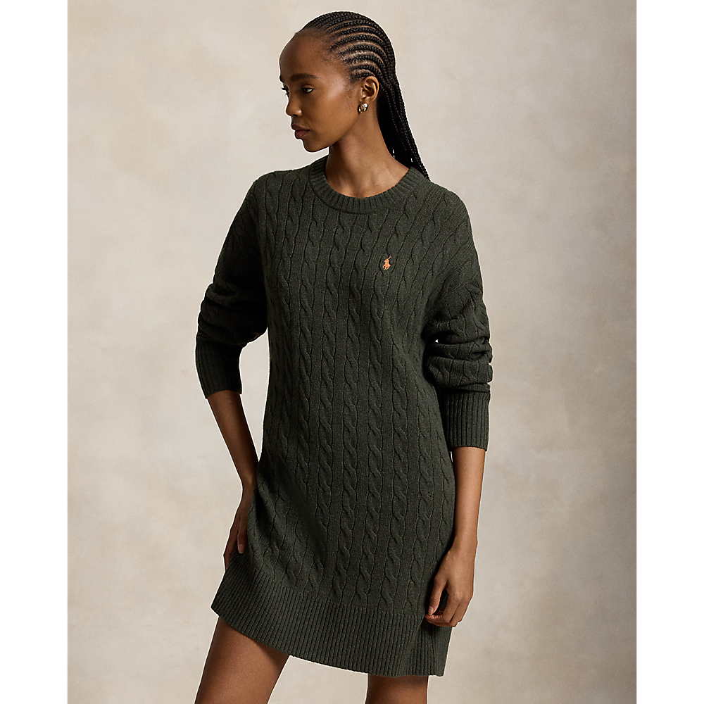 PRL Cable-Knit Wool-Cashmere Dress/ Haljina 211B17446002