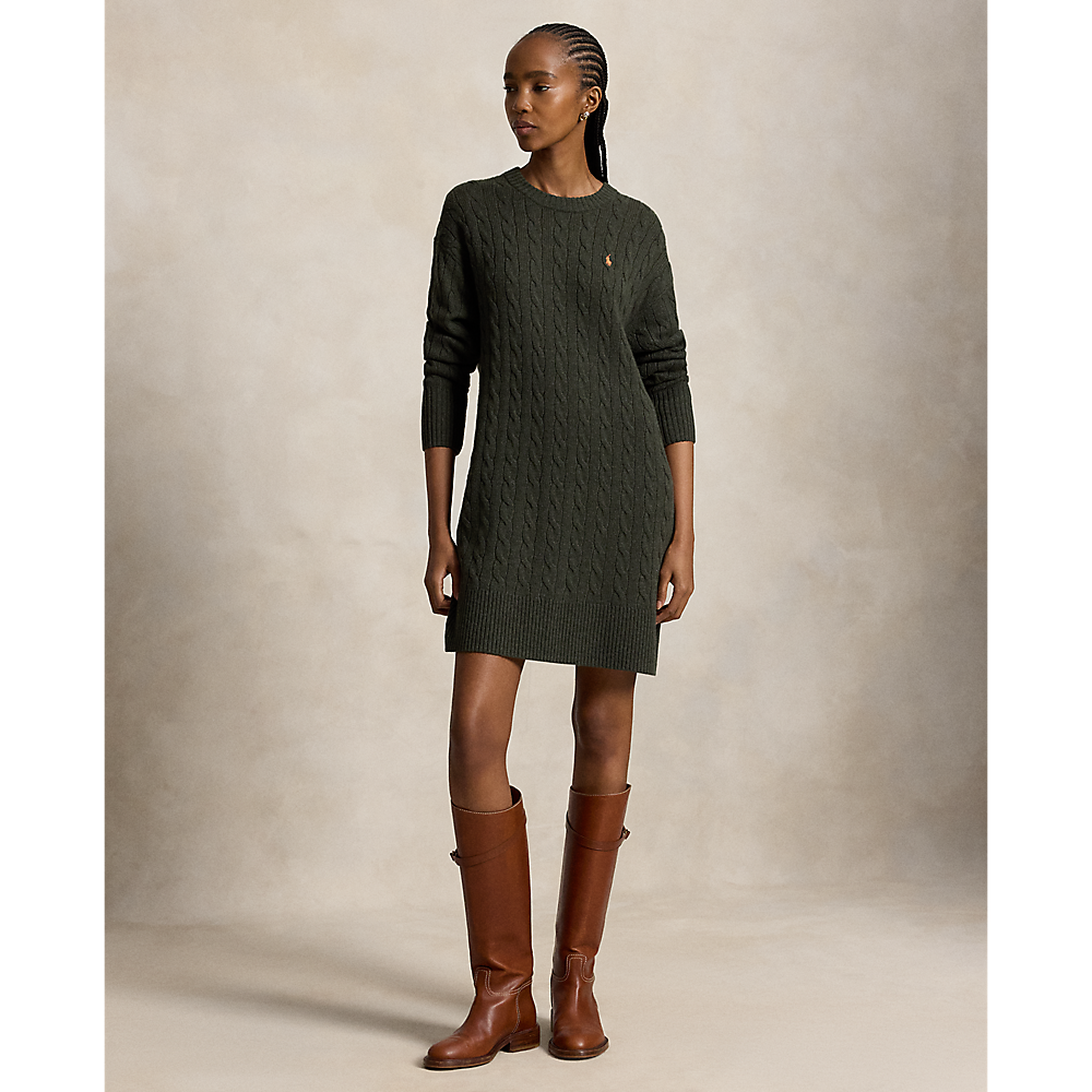 PRL Cable-Knit Wool-Cashmere Dress/ Haljina 211B17446002