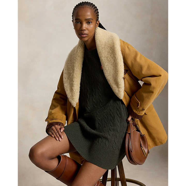 PRL Cable-Knit Wool-Cashmere Dress/ Haljina 211B17446002