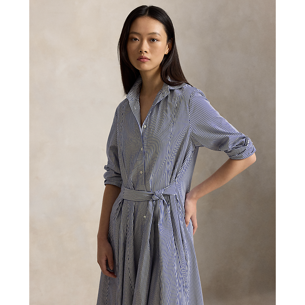PRL Striped Cotton Tie-Waist Shirtdress/ Haljina 211B17476002