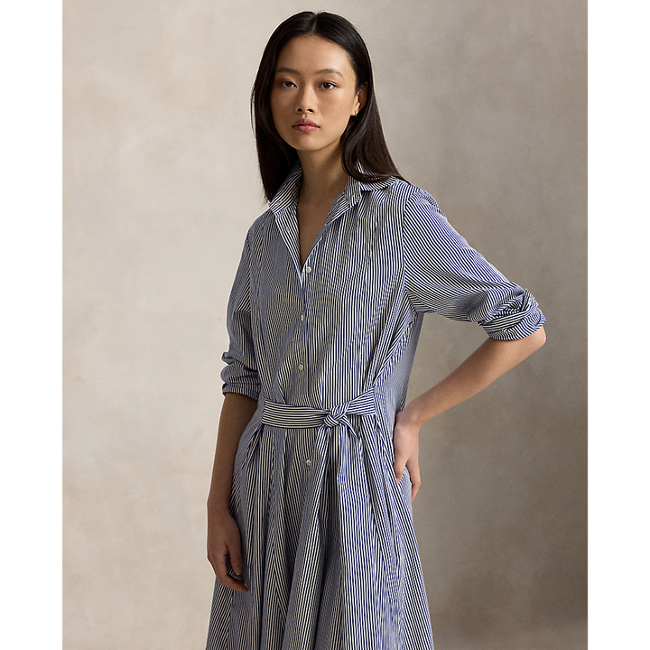 PRL Striped Cotton Tie-Waist Shirtdress/ Haljina 211B17476002