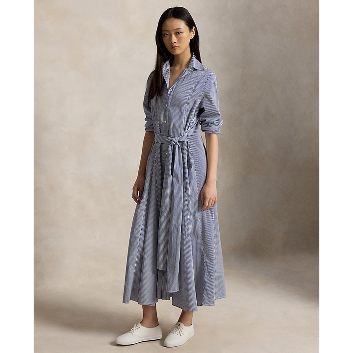 PRL Striped Cotton Tie-Waist Shirtdress/ Haljina 211B17476002