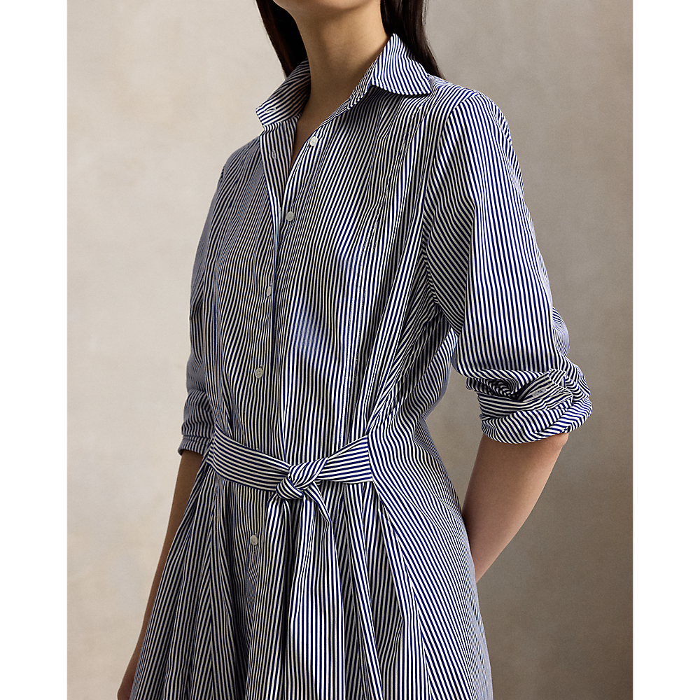 PRL Striped Cotton Tie-Waist Shirtdress/ Haljina 211B17476002