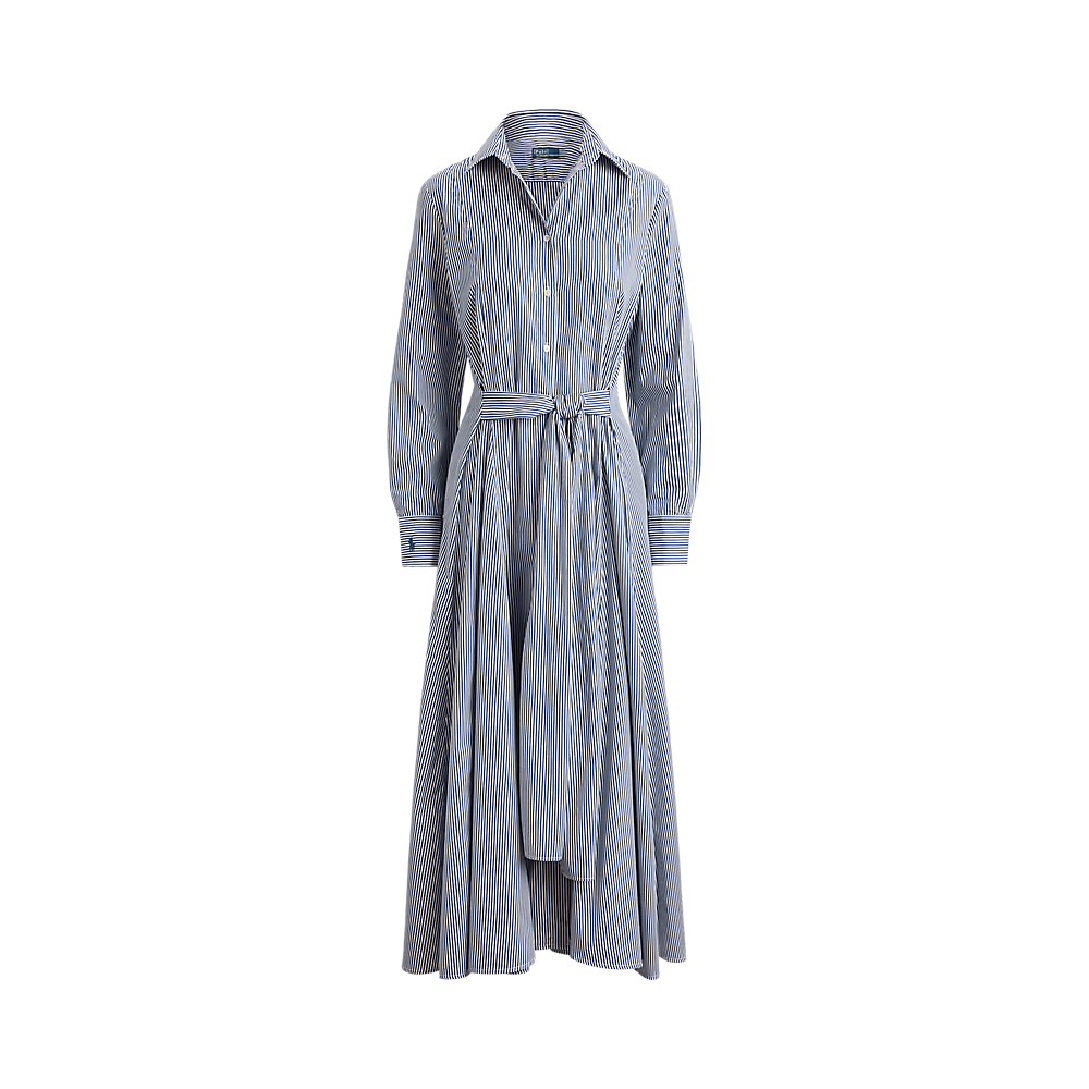 PRL Striped Cotton Tie-Waist Shirtdress/ Haljina 211B17476002
