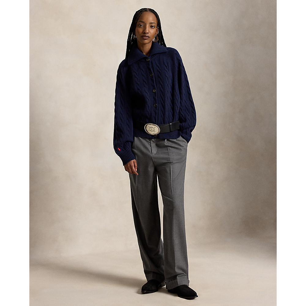 PRL Cable-Knit Wool-Cashmere Jacket/Pulover 211B17757001