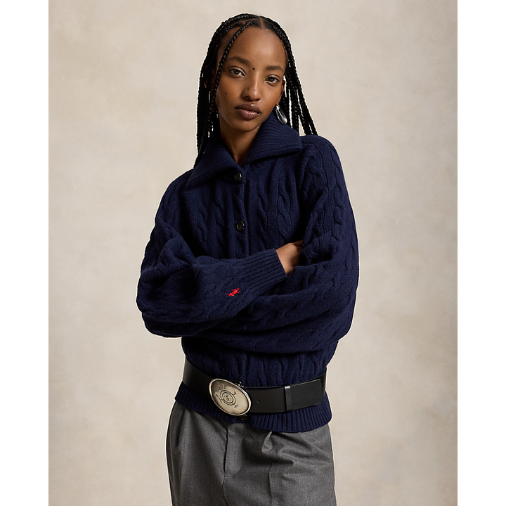 PRL Cable-Knit Wool-Cashmere Jacket/Pulover 211B17757001