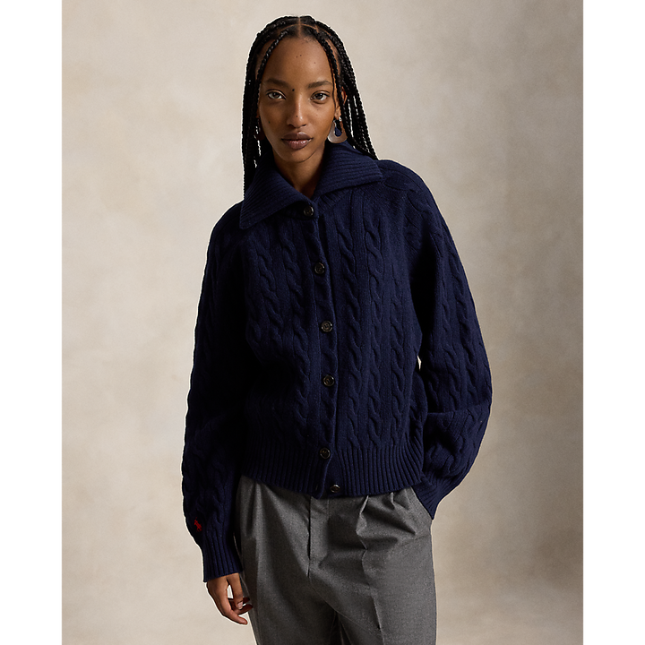 PRL Cable-Knit Wool-Cashmere Jacket/Pulover 211B17757001