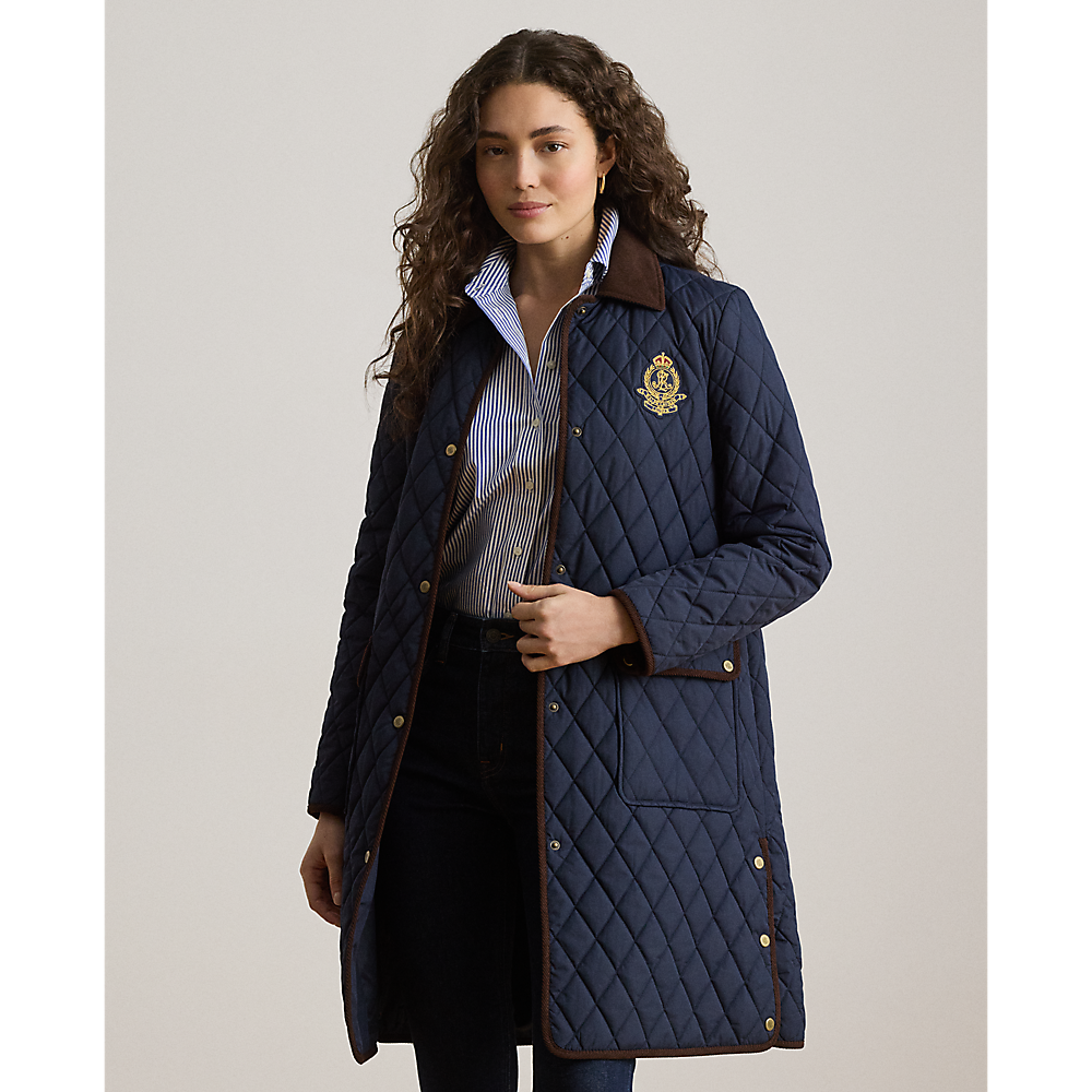 LRL Crest-Patch Corduroy-Trim Quilted Jacket/Jakna 297P18059004