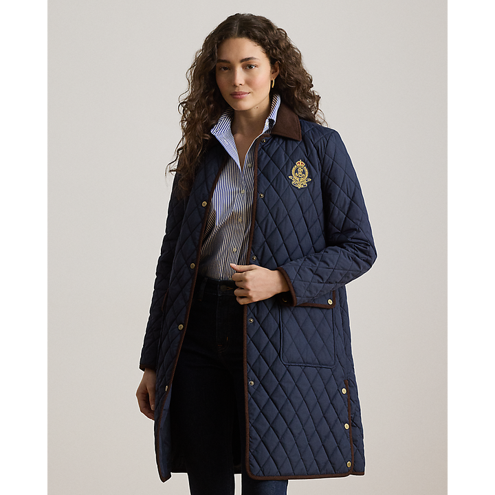 LRL Crest-Patch Corduroy-Trim Quilted Jacket/Jakna 297P18059004
