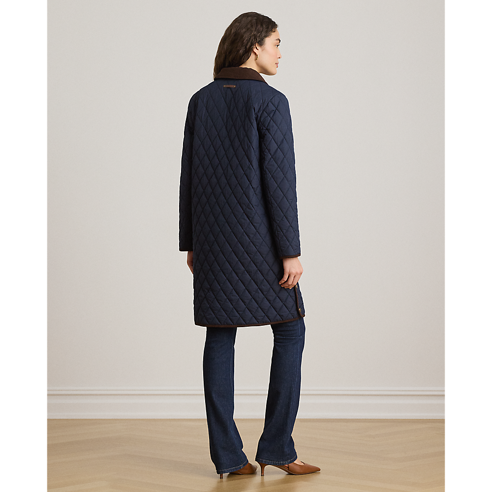 LRL Crest-Patch Corduroy-Trim Quilted Jacket/Jakna 297P18059004