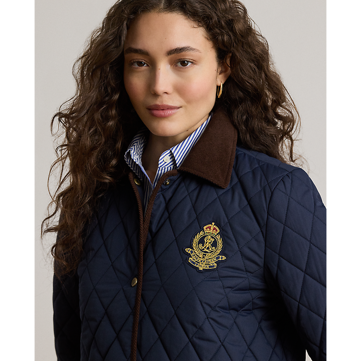 LRL Crest-Patch Corduroy-Trim Quilted Jacket/Jakna 297P18059004
