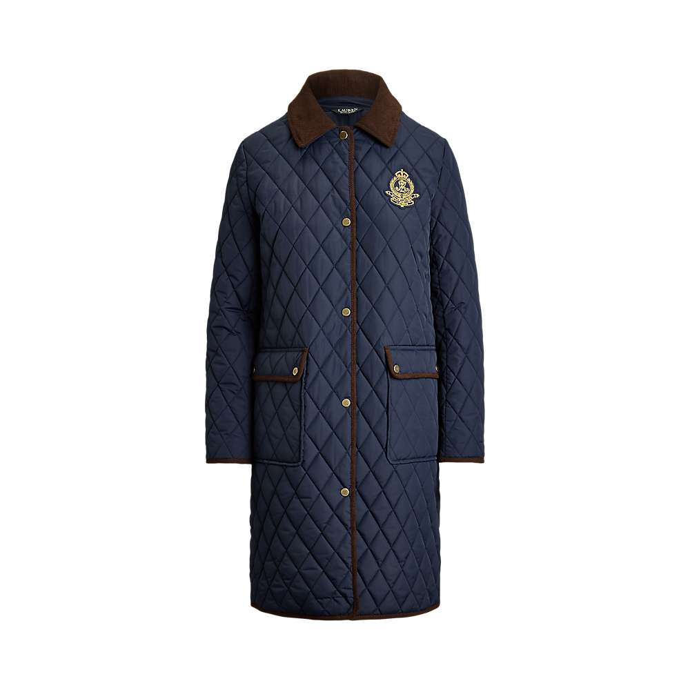 LRL Crest-Patch Corduroy-Trim Quilted Jacket/Jakna 297P18059004