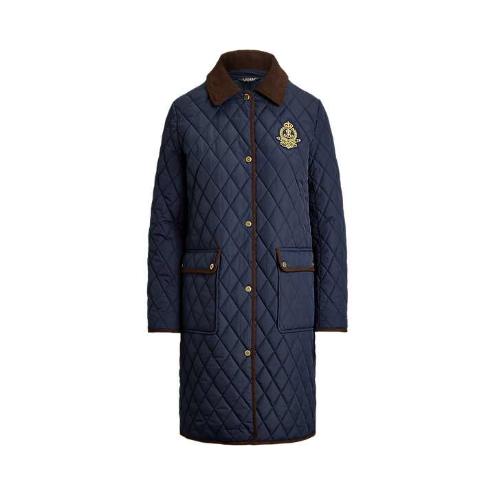 LRL Crest-Patch Corduroy-Trim Quilted Jacket/Jakna 297P18059004